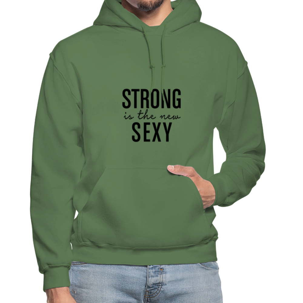 Strong is the New Sexy B Gildan Heavy Blend Adult Hoodie - military green