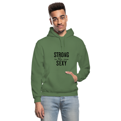 Strong is the New Sexy B Gildan Heavy Blend Adult Hoodie - military green