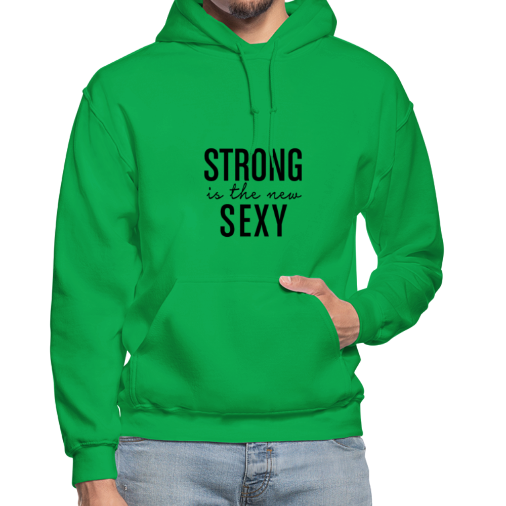 Strong is the New Sexy B Gildan Heavy Blend Adult Hoodie - kelly green