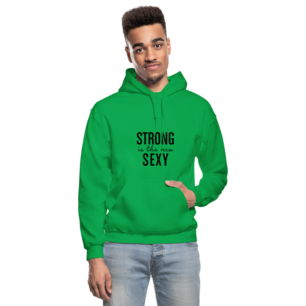 Strong is the New Sexy B Gildan Heavy Blend Adult Hoodie - kelly green