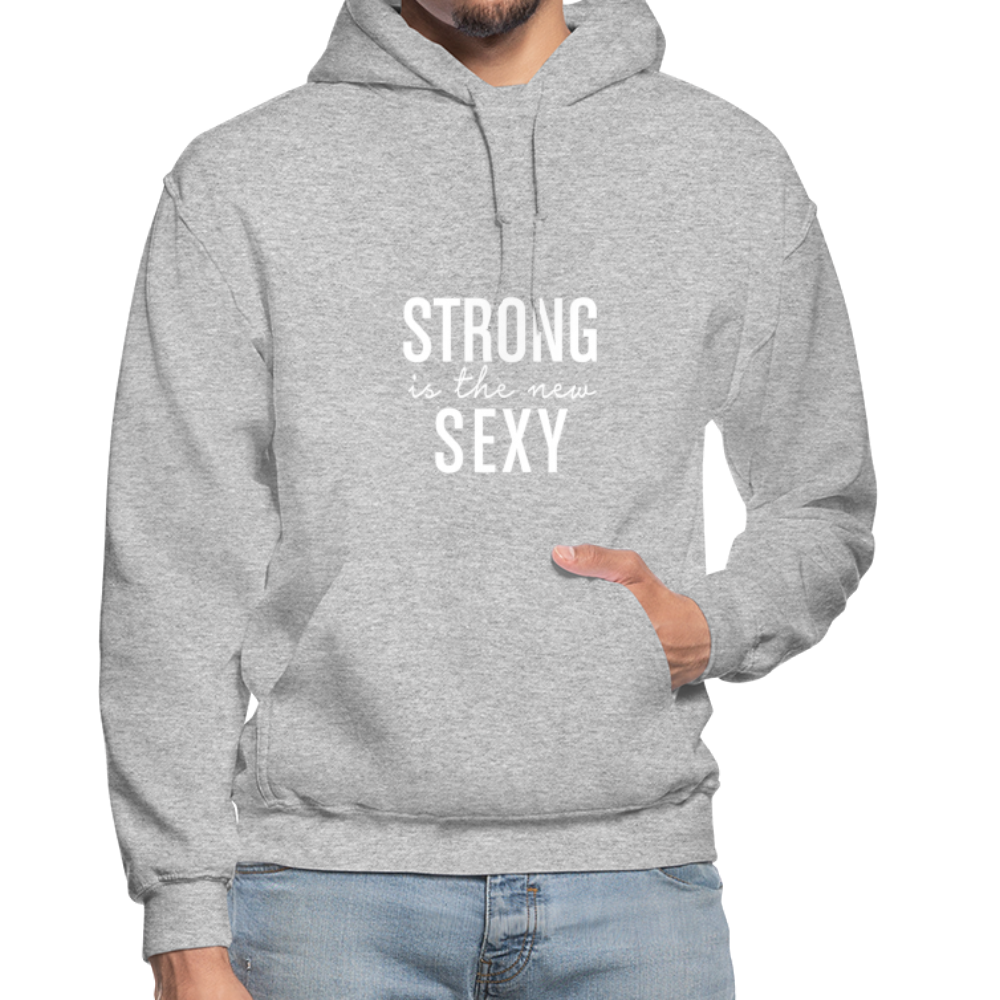 Strong is the New Sexy W Gildan Heavy Blend Adult Hoodie - heather gray
