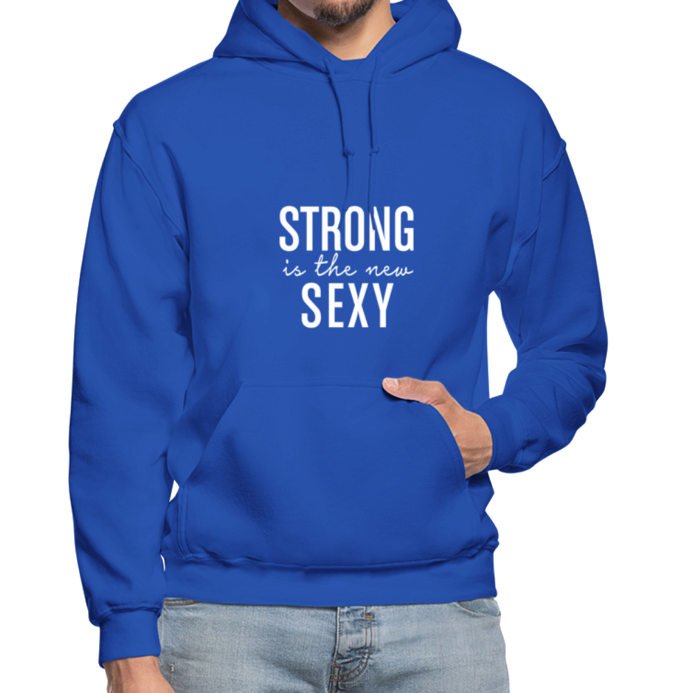 Strong is the New Sexy W Gildan Heavy Blend Adult Hoodie - royal blue