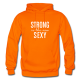 Strong is the New Sexy W Gildan Heavy Blend Adult Hoodie - orange