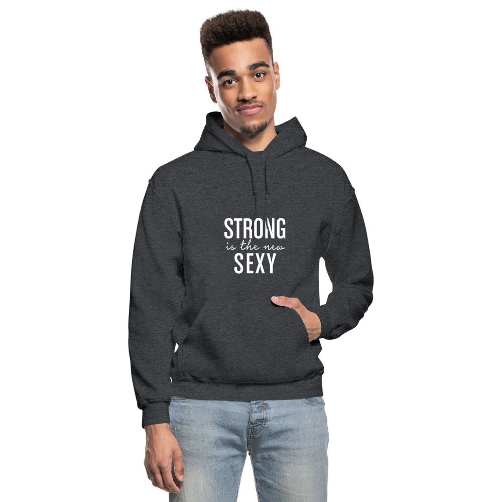 Strong is the New Sexy W Gildan Heavy Blend Adult Hoodie - charcoal gray