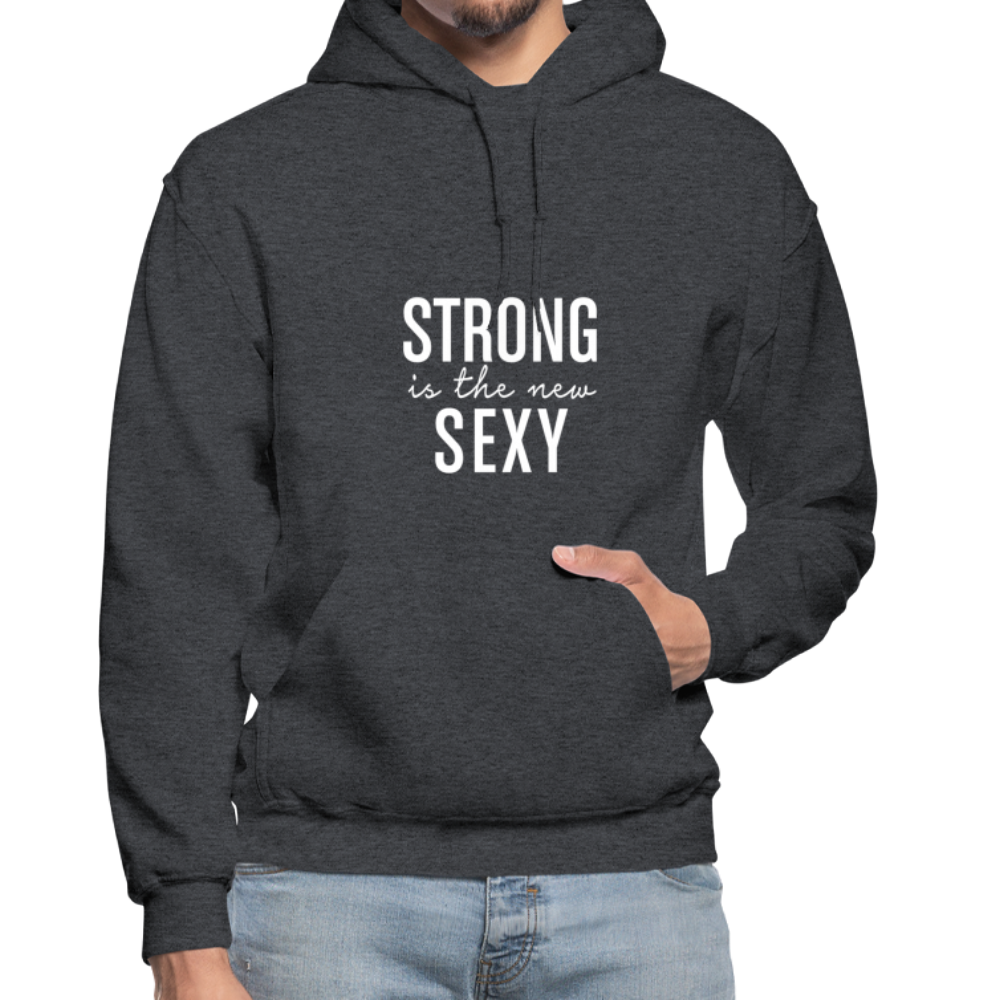 Strong is the New Sexy W Gildan Heavy Blend Adult Hoodie - charcoal gray