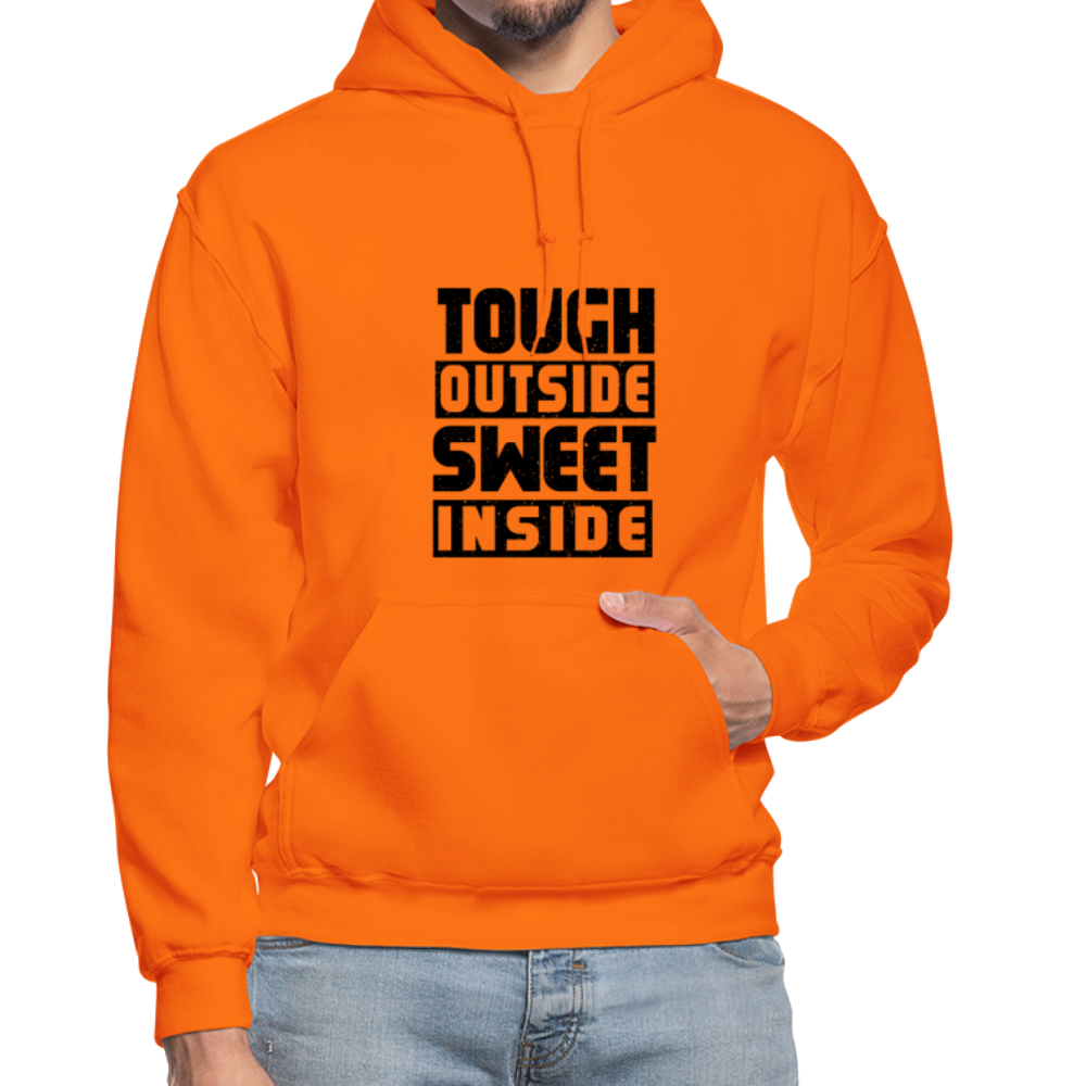 Tough Outside Sweet Inside B Gildan Heavy Blend Adult Hoodie - orange