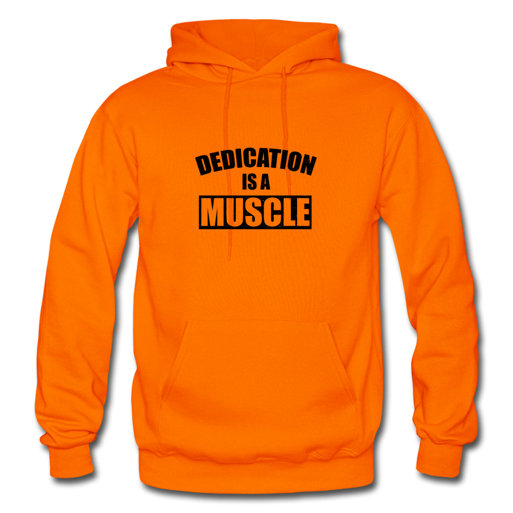 Dedication is a Muscle B Gildan Heavy Blend Adult Hoodie - orange