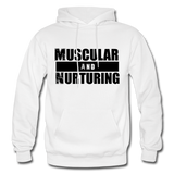 Muscular and Nurturing B Gildan Heavy Blend Adult Hoodie - white