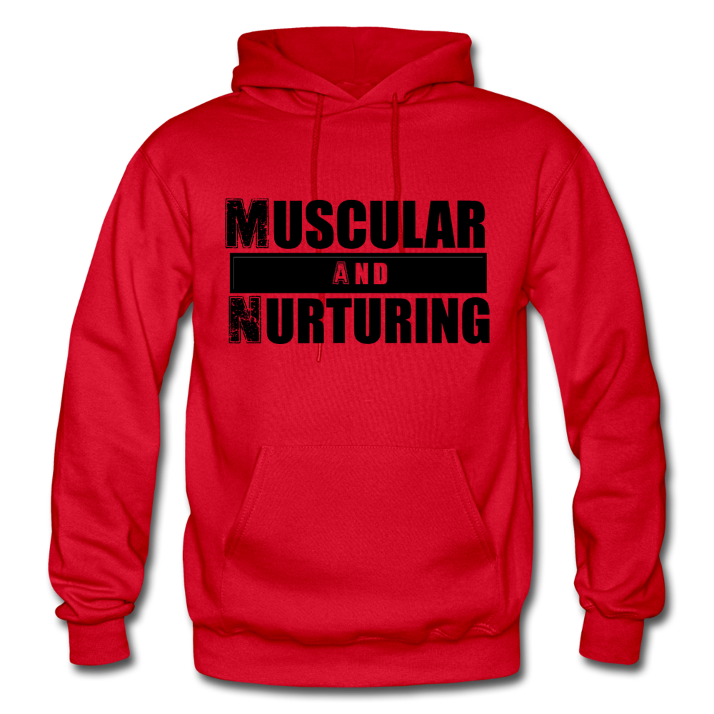Muscular and Nurturing B Gildan Heavy Blend Adult Hoodie - red