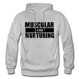 Muscular and Nurturing B Gildan Heavy Blend Adult Hoodie - heather gray