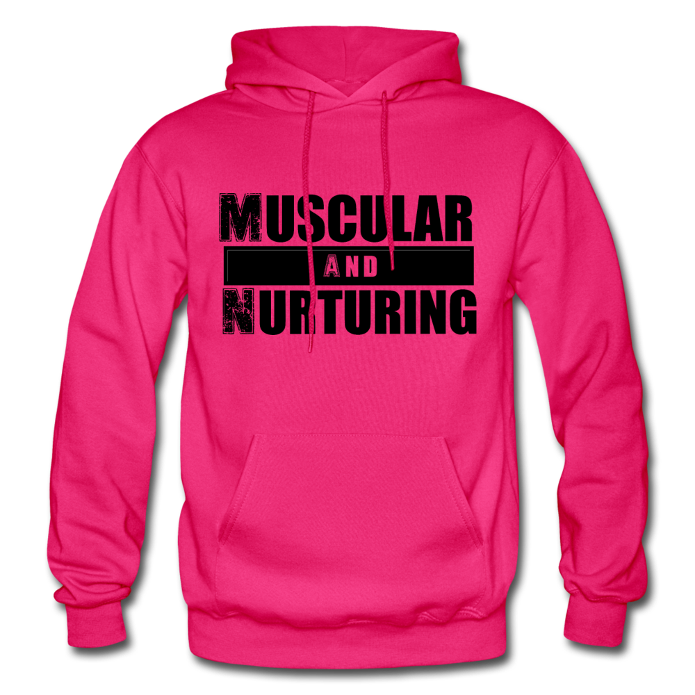 Muscular and Nurturing B Gildan Heavy Blend Adult Hoodie - fuchsia