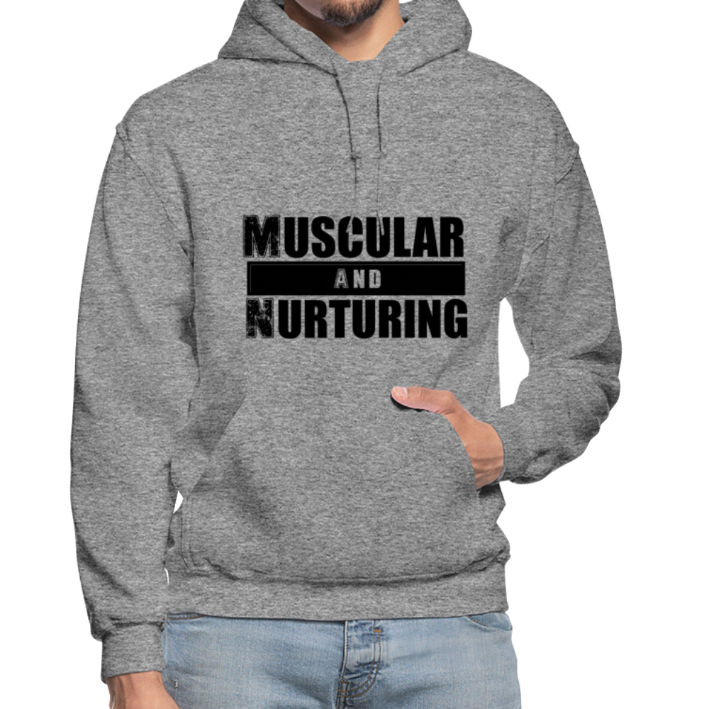 Muscular and Nurturing B Gildan Heavy Blend Adult Hoodie - graphite heather