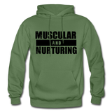 Muscular and Nurturing B Gildan Heavy Blend Adult Hoodie - military green
