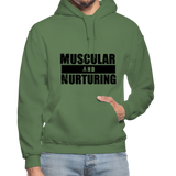 Muscular and Nurturing B Gildan Heavy Blend Adult Hoodie - military green