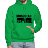 Muscular and Nurturing B Gildan Heavy Blend Adult Hoodie - kelly green