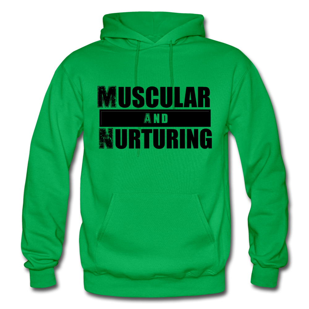 Muscular and Nurturing B Gildan Heavy Blend Adult Hoodie - kelly green
