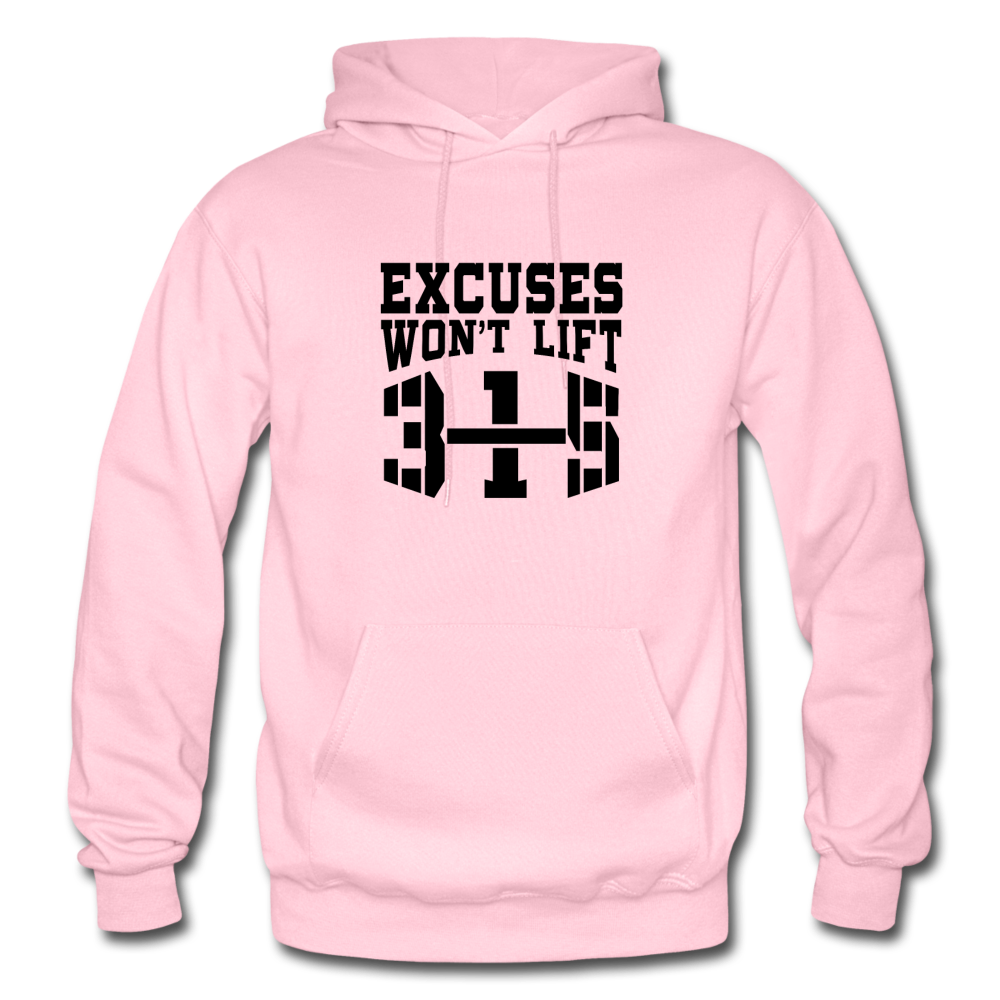 Excuses Won't Lift B Gildan Heavy Blend Adult Hoodie - light pink
