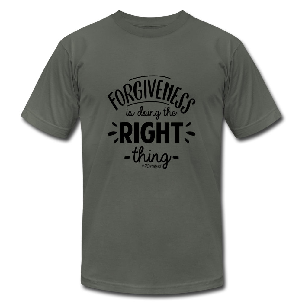 Forgiveness is doing the right thing B Unisex Jersey T-Shirt by Bella + Canvas - asphalt