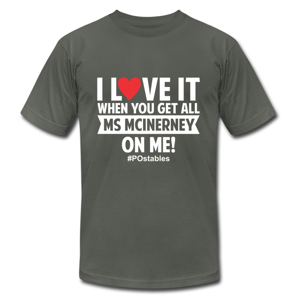 I love it when you get all Ms McInerney on me! WR Unisex Jersey T-Shirt by Bella + Canvas - asphalt