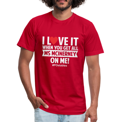 I love it when you get all Ms McInerney on me! WR Unisex Jersey T-Shirt by Bella + Canvas - red