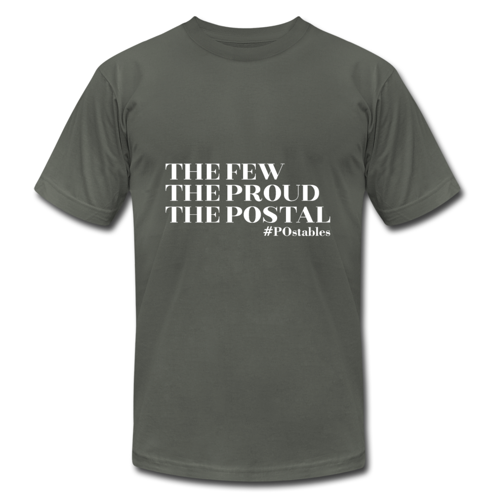 The Few The Proud The Postal W Unisex Jersey T-Shirt by Bella + Canvas - asphalt