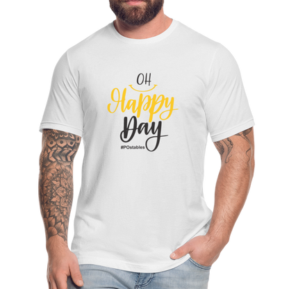 Oh Happy Day B Unisex Jersey T-Shirt by Bella + Canvas - white