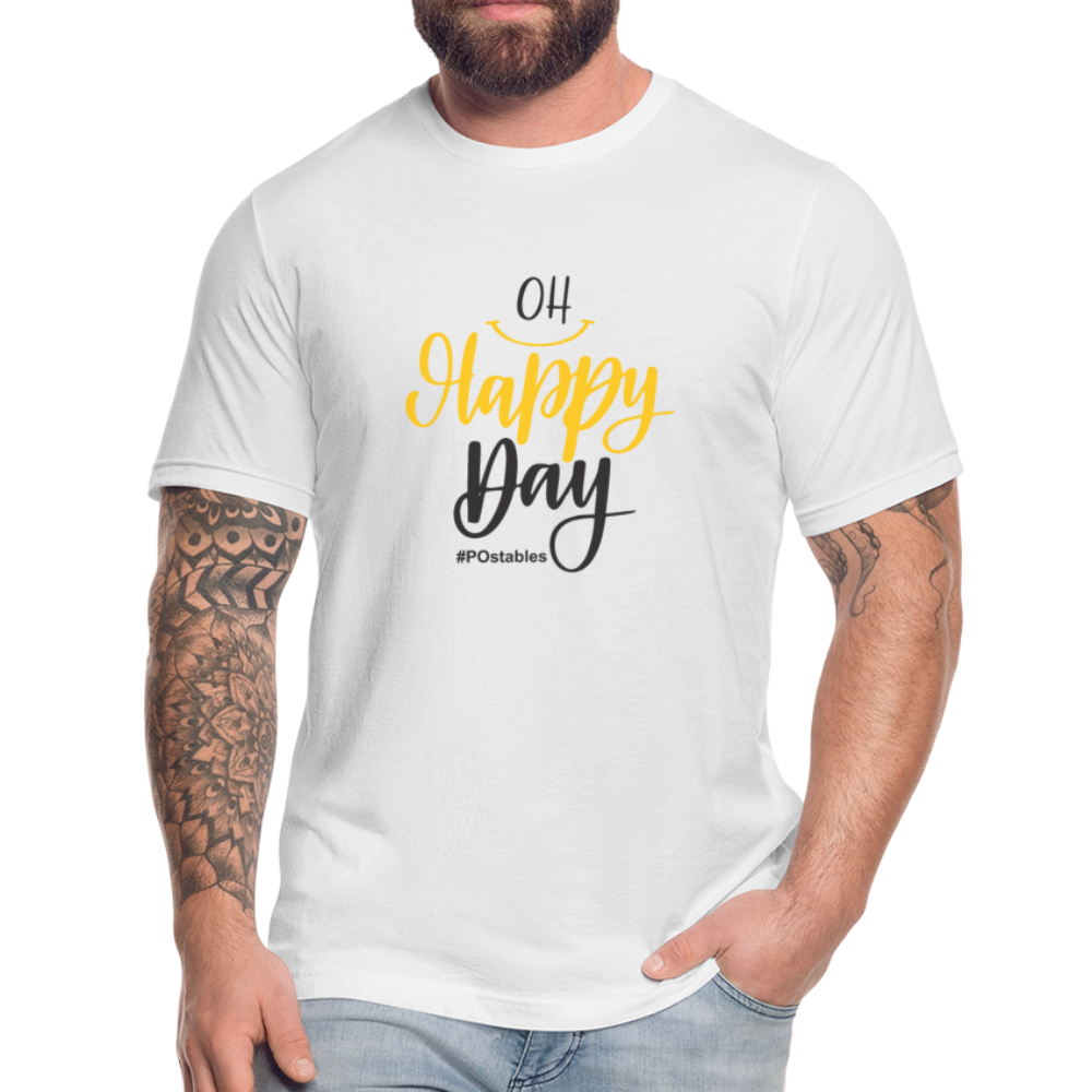 Oh Happy Day B Unisex Jersey T-Shirt by Bella + Canvas - white