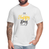 Oh Happy Day B Unisex Jersey T-Shirt by Bella + Canvas - white