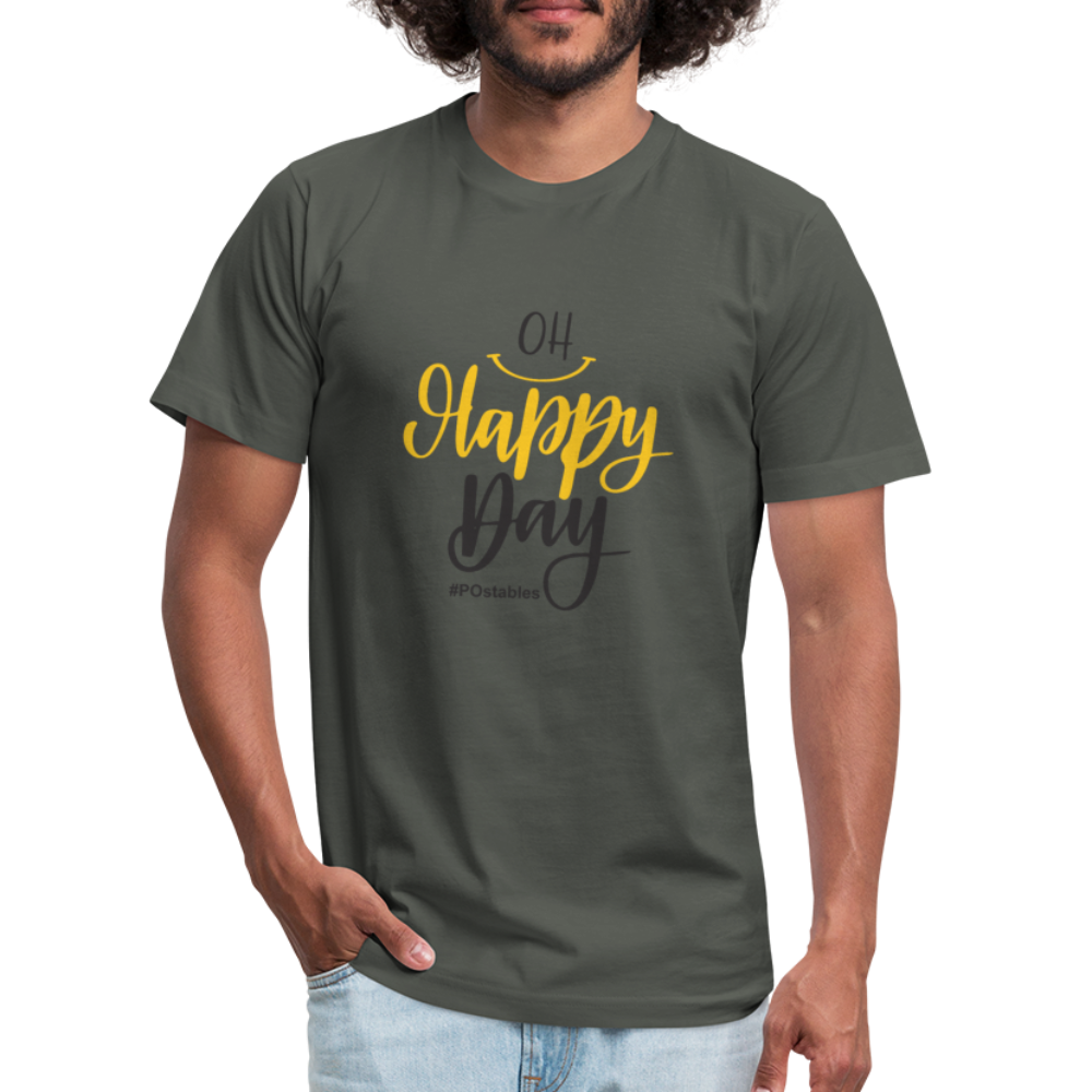 Oh Happy Day B Unisex Jersey T-Shirt by Bella + Canvas - asphalt