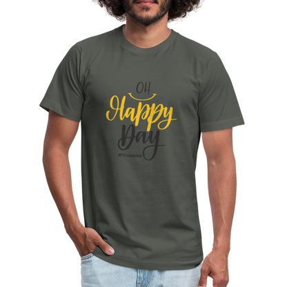 Oh Happy Day B Unisex Jersey T-Shirt by Bella + Canvas - asphalt