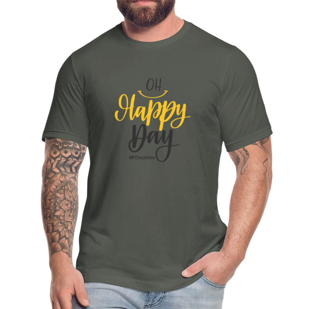 Oh Happy Day B Unisex Jersey T-Shirt by Bella + Canvas - asphalt