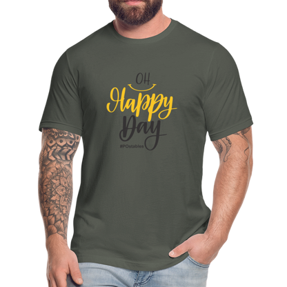 Oh Happy Day B Unisex Jersey T-Shirt by Bella + Canvas - asphalt