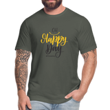 Oh Happy Day B Unisex Jersey T-Shirt by Bella + Canvas - asphalt
