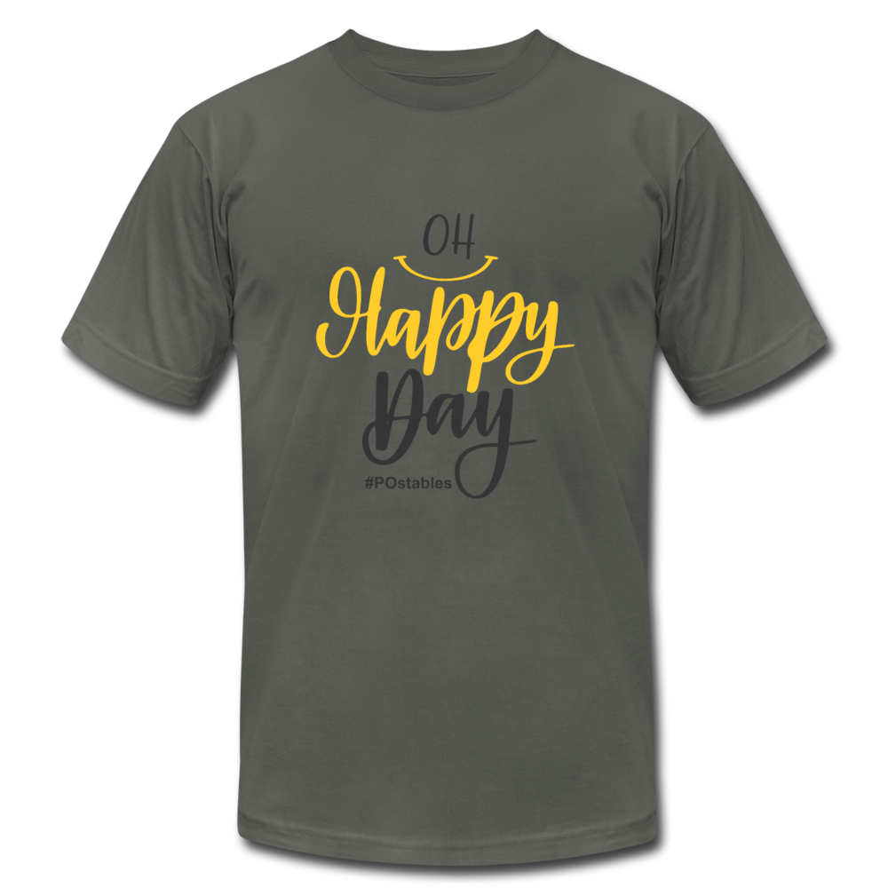 Oh Happy Day B Unisex Jersey T-Shirt by Bella + Canvas - asphalt