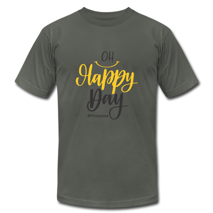 Oh Happy Day B Unisex Jersey T-Shirt by Bella + Canvas - asphalt