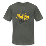Oh Happy Day B Unisex Jersey T-Shirt by Bella + Canvas - asphalt