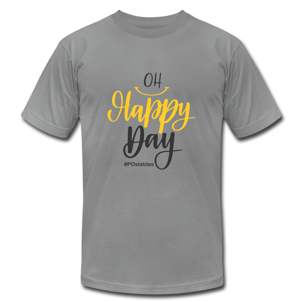 Oh Happy Day B Unisex Jersey T-Shirt by Bella + Canvas - slate