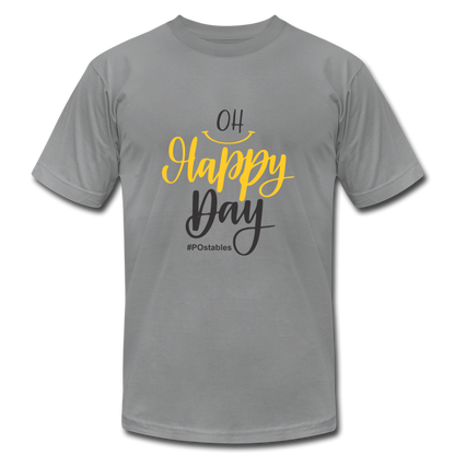 Oh Happy Day B Unisex Jersey T-Shirt by Bella + Canvas - slate