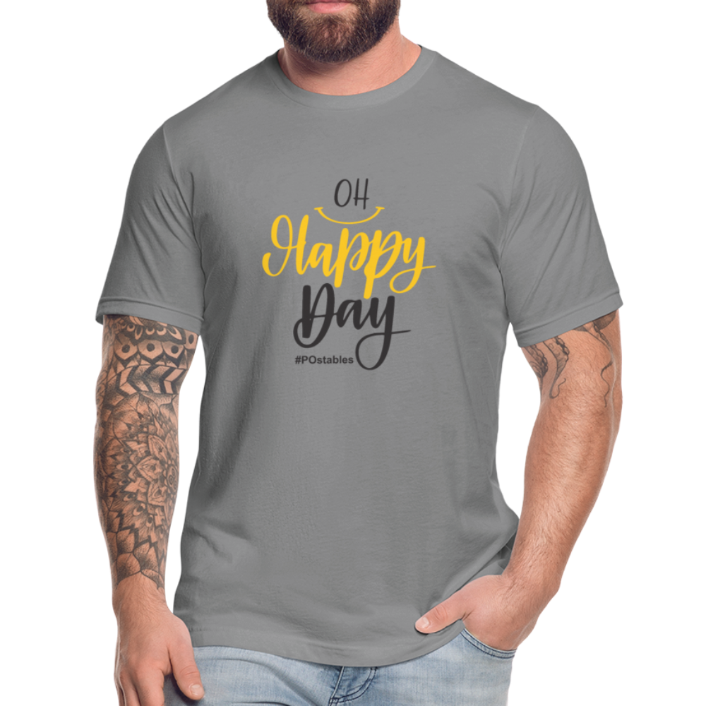 Oh Happy Day B Unisex Jersey T-Shirt by Bella + Canvas - slate