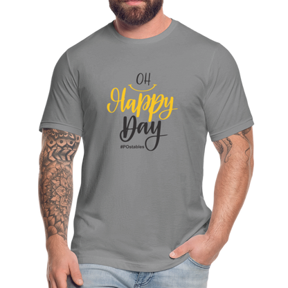 Oh Happy Day B Unisex Jersey T-Shirt by Bella + Canvas - slate