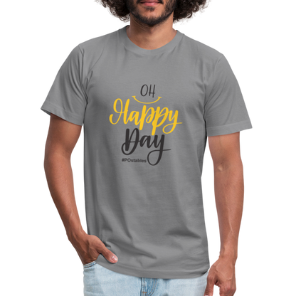 Oh Happy Day B Unisex Jersey T-Shirt by Bella + Canvas - slate