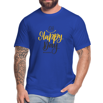 Oh Happy Day B Unisex Jersey T-Shirt by Bella + Canvas - royal blue