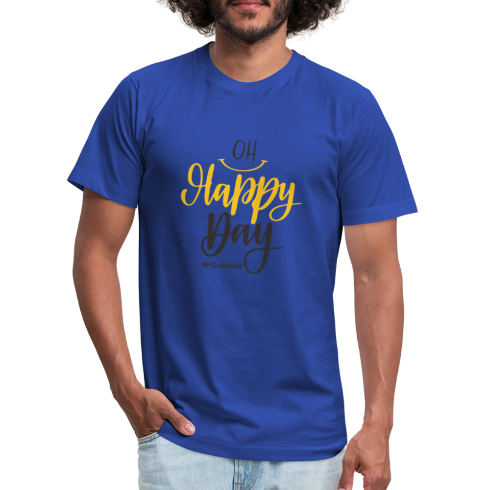 Oh Happy Day B Unisex Jersey T-Shirt by Bella + Canvas - royal blue