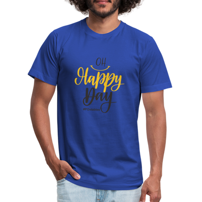 Oh Happy Day B Unisex Jersey T-Shirt by Bella + Canvas - royal blue