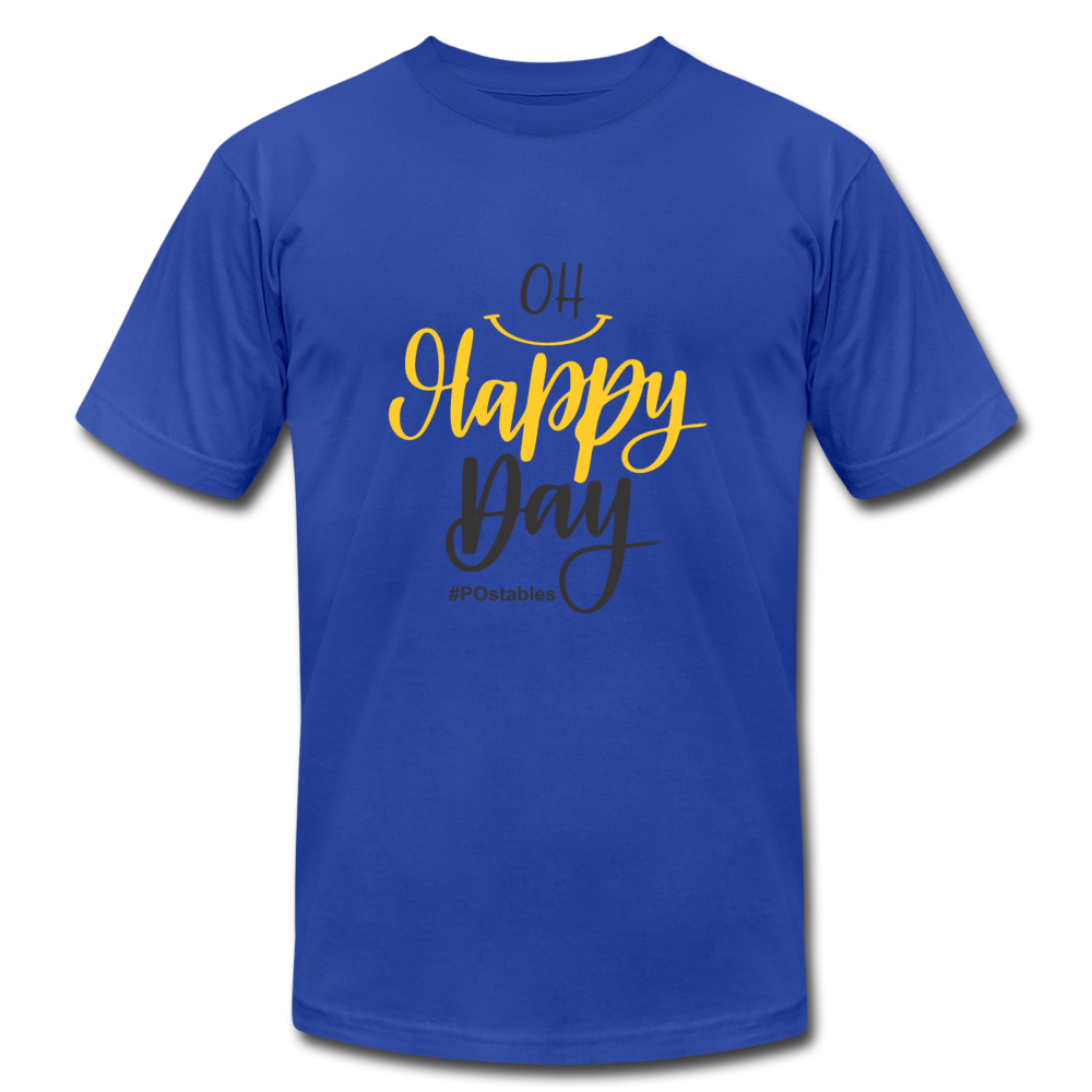 Oh Happy Day B Unisex Jersey T-Shirt by Bella + Canvas - royal blue