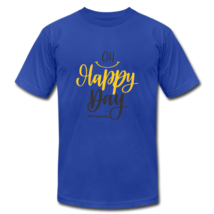 Oh Happy Day B Unisex Jersey T-Shirt by Bella + Canvas - royal blue