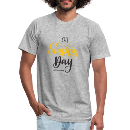 Oh Happy Day B Unisex Jersey T-Shirt by Bella + Canvas - heather gray