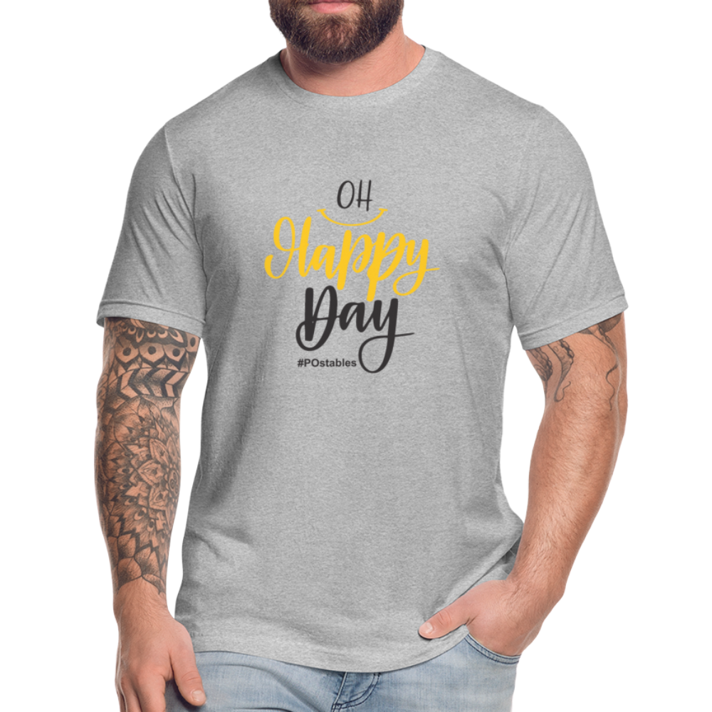 Oh Happy Day B Unisex Jersey T-Shirt by Bella + Canvas - heather gray