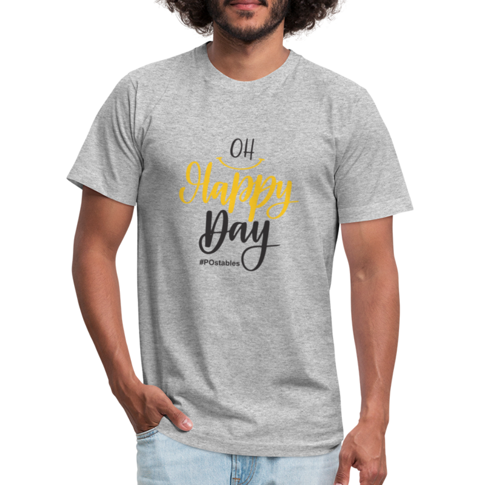 Oh Happy Day B Unisex Jersey T-Shirt by Bella + Canvas - heather gray