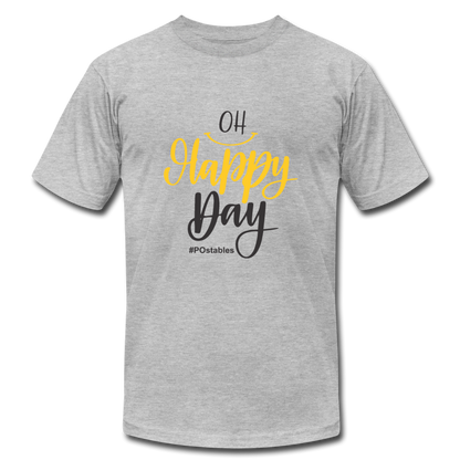 Oh Happy Day B Unisex Jersey T-Shirt by Bella + Canvas - heather gray